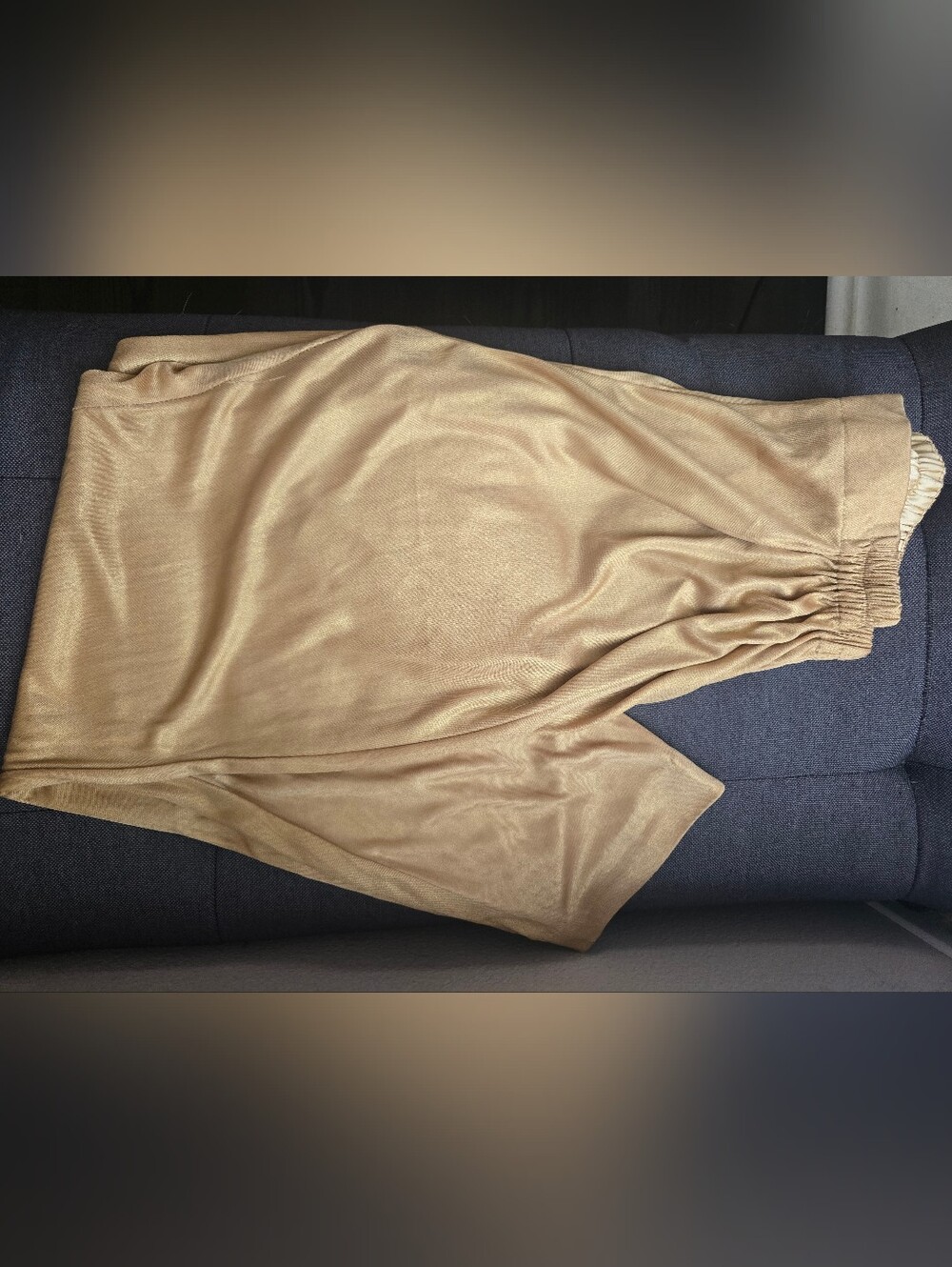 Gold Pants with Elastic Waist